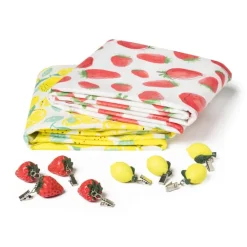 Tafelkleed aardbei - rood/wit - 150x220 cm