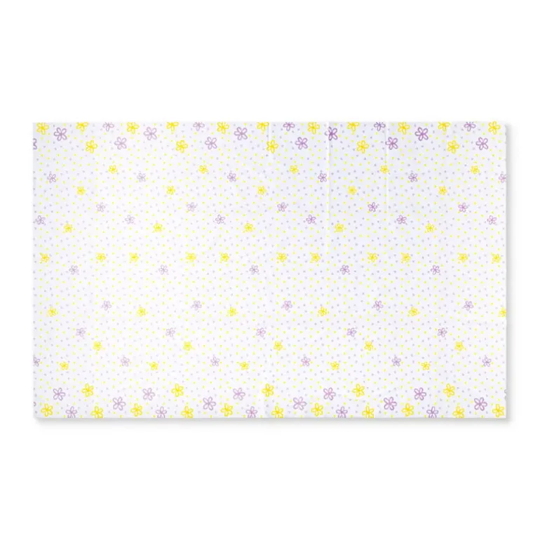 Tafelkleed bloem - wit/roze/geel - papier - 138x220 cm