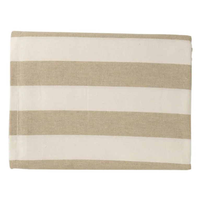 Tafelkleed gestreept groot - wit/beige - 145x320 cm