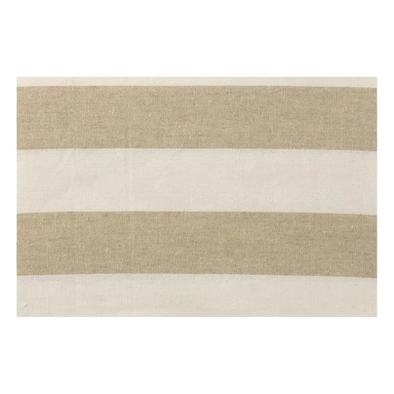 Tafelkleed gestreept groot - wit/beige - 145x320 cm