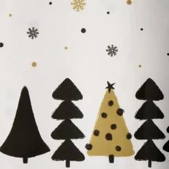 Tafelkleed kerstbomen - zwart/wit/goud - 138x220 cm
