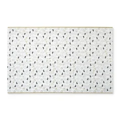 Tafelkleed paashaas - wit/goud/zwart - papier - 138x220 cm