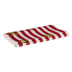 Tafelkleed strikjes en strepen - rood/wit - 138x220 cm