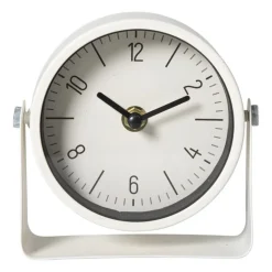 Tafelklok - beige/zwart - 13x12.5x4.3 cm