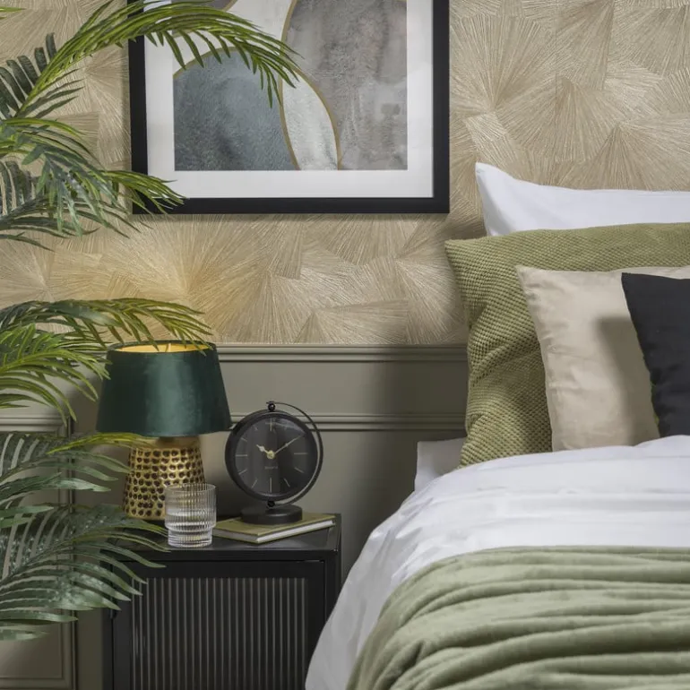 Tafelklok rond - metaal - 16x10.5x20 cm