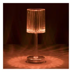 Tafellamp kristal - multikleur - 8.5x8.5x24.5 cm