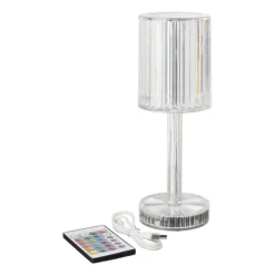 Tafellamp kristal - multikleur - 8.5x8.5x24.5 cm