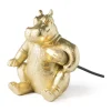 Tafellamp nijlpaard - goud - 19.5 cm