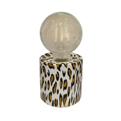 Tafellamp panterprint - bruin - ø8.5x17 cm