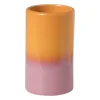 Tandenborstel beker duo - oranje/roze - ø6.5x11.5 cm