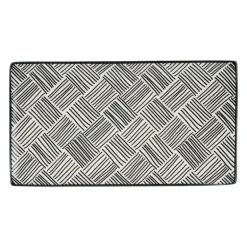 Tapas bord Sevilla - zwarte streepjes - 28x15.5 cm