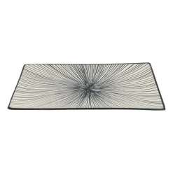 Tapas bord Sevilla - zwarte lijnen - 28x15.5 cm