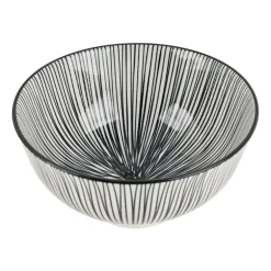 Tapas rijstschaaltje Sevilla - zwarte lijnen - ø11.5x5.8 cm