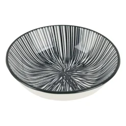 Tapas sausschaaltje Sevilla - zwarte lijnen - ø9x2.5 cm