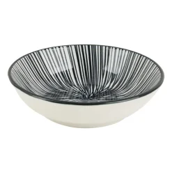 Tapas sausschaaltje Sevilla - zwarte lijnen - ø9x2.5 cm