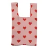 Tas hartjes - roze/rood - 20x34cm
