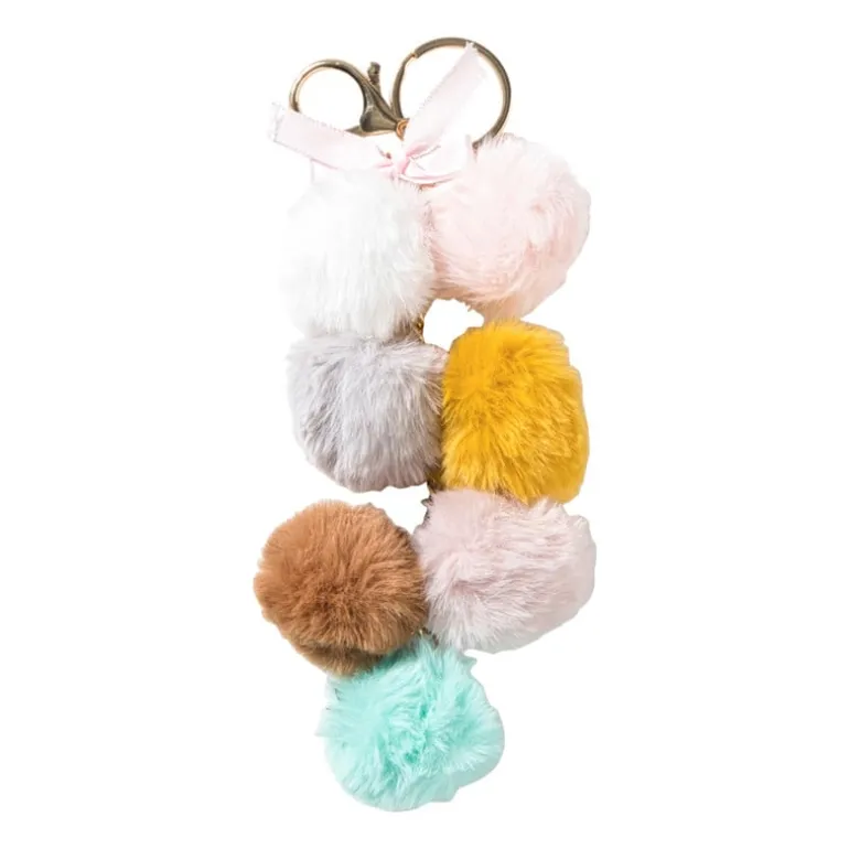 Tashanger pompom - multikleur