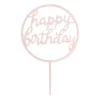 Tasty Me cake topper - happy birthday rond - lichtroze