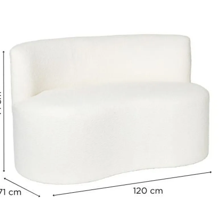 Teddy loveseat fauteuil - wit - 71x120x71 cm