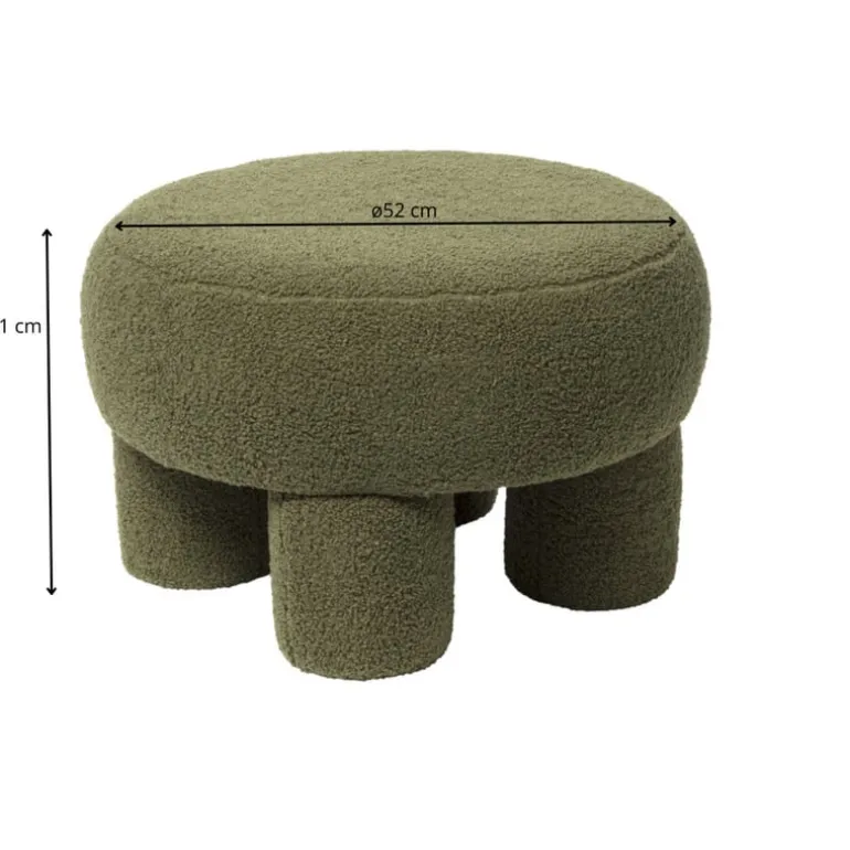 Teddy poef dodo - groen - ø52x31 cm