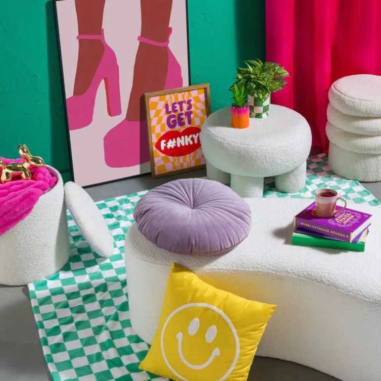 Teddy poef dodo - wit - ø52x31 cm