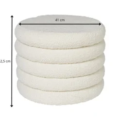 Teddy poef gelaagd met opbergruimte - Troyes - ø41x32.5 cm