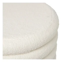 Teddy poef gelaagd xl - wit - ø55x32 cm