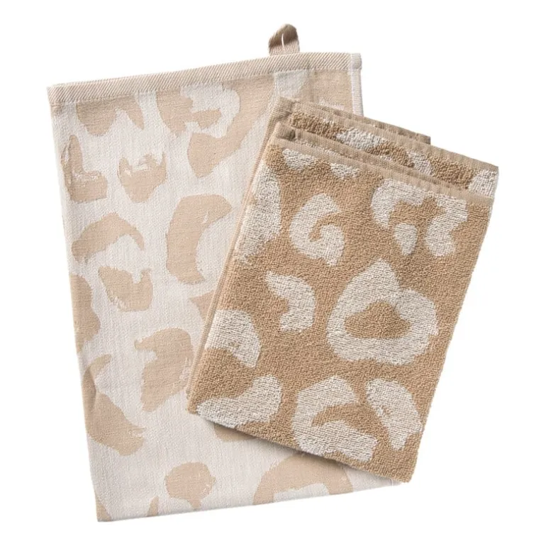 Theedoek animal - beige/bruin - 50x70 cm