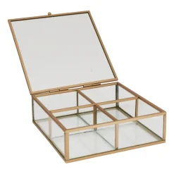 Theedoos - 4 vakken - goud