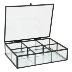 Theedoos - 6 vakken - zwart