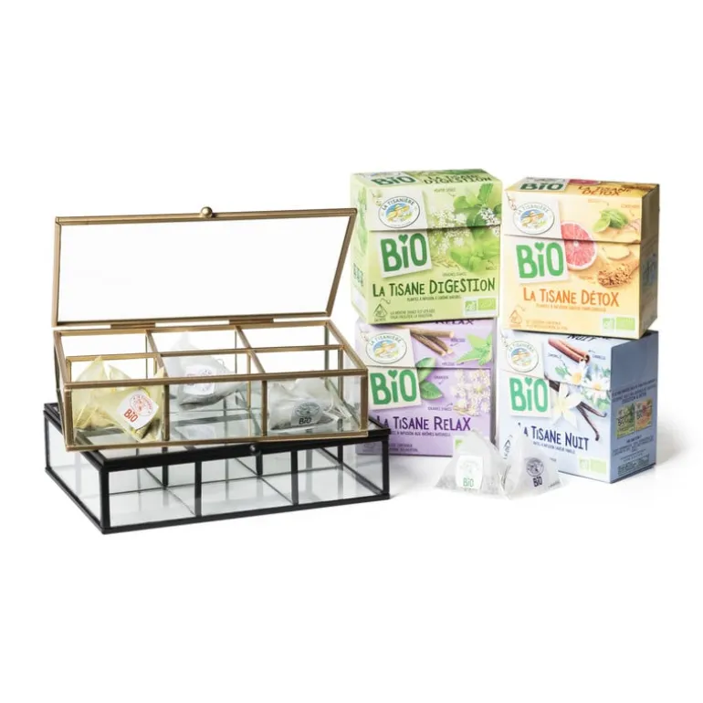 Theedoos - 20x15x5 cm - goud