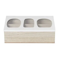 Theedoos organisch - 6 vakken - 26x16x7 cm