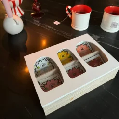 Theedoos organisch - 6 vakken - 26x16x7 cm