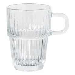 Theeglas ribbel met oor hoog - 315 ml