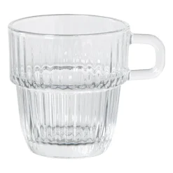 Theeglas ribbel met oor laag - 250 ml