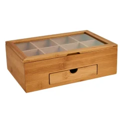 Theekist bamboe met 8 vakken - 30x20x10 cm