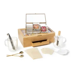 Theekist bamboe met 8 vakken - 30x20x10 cm