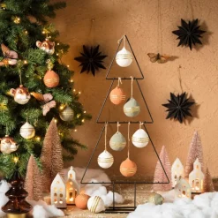 Theelichthouder huis - glazed - 6.5x4.5x16.5 cm