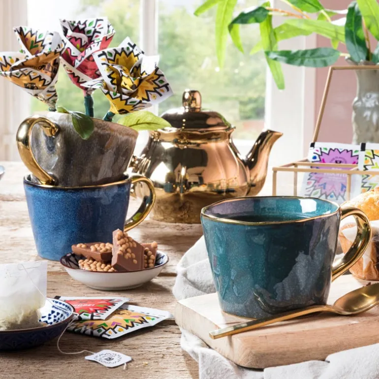 Theepot shiny gold - goud - 800 ml