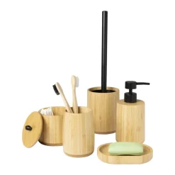 Toiletborstel bamboe - naturel - ø10.5x12 cm