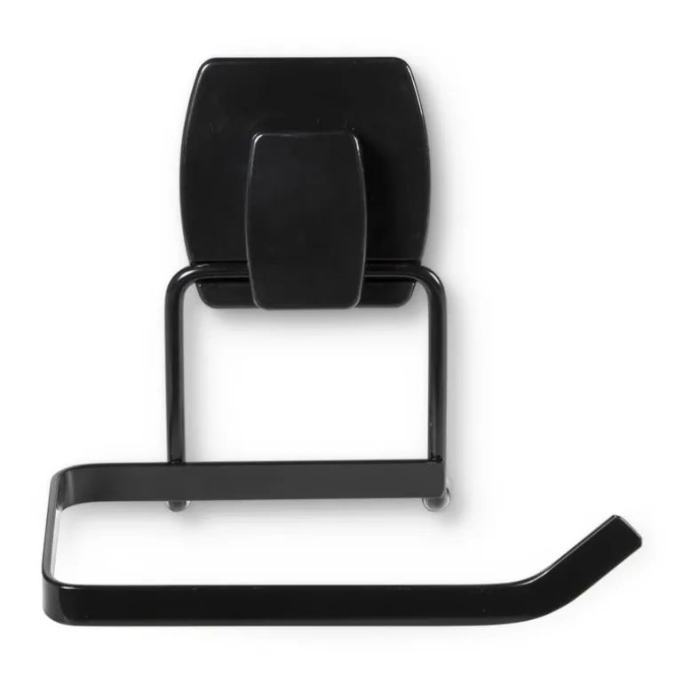Toiletpapier houder easy lock - zwart - 12x9x10 cm