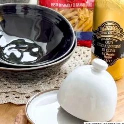 Toscane botervloot - wit - ø12x9 cm