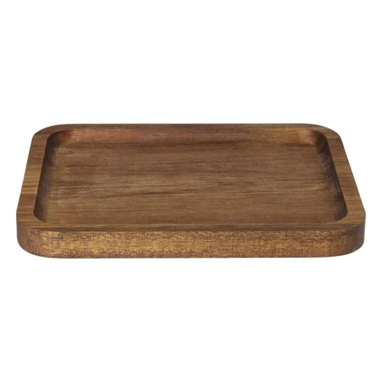 tray acacia klein - bruin - 14x18x1.5 cm