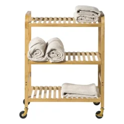 Trolley bamboe - bruin - 80x60x33.5 cm