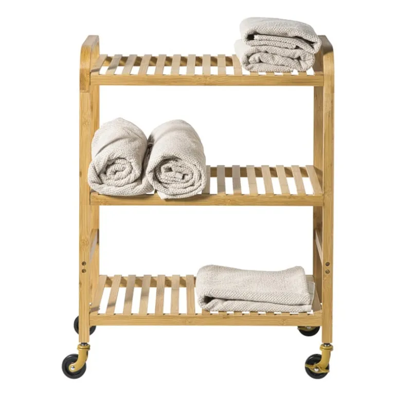 Trolley bamboe - bruin - 80x60x33.5 cm