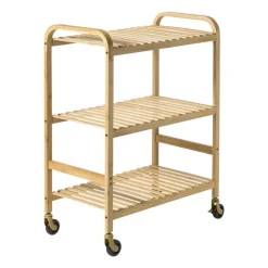 Trolley bamboe - bruin - 80x60x33.5 cm