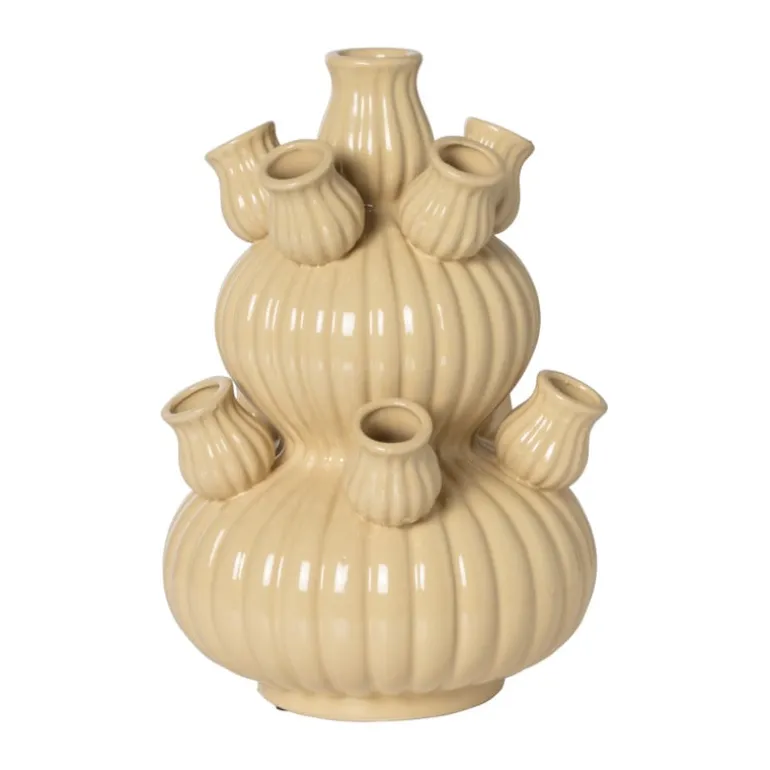 Tulpenvaas groot - beige - ø21.5x29.5 cm