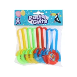 Uitdeelcadeautje katapult frisbee - multikleur - set van 8