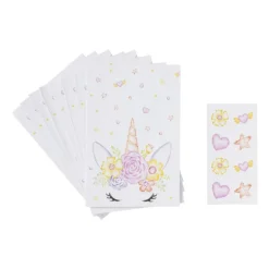 Unicorn uitdeelzakjes - multikleur - set van 8