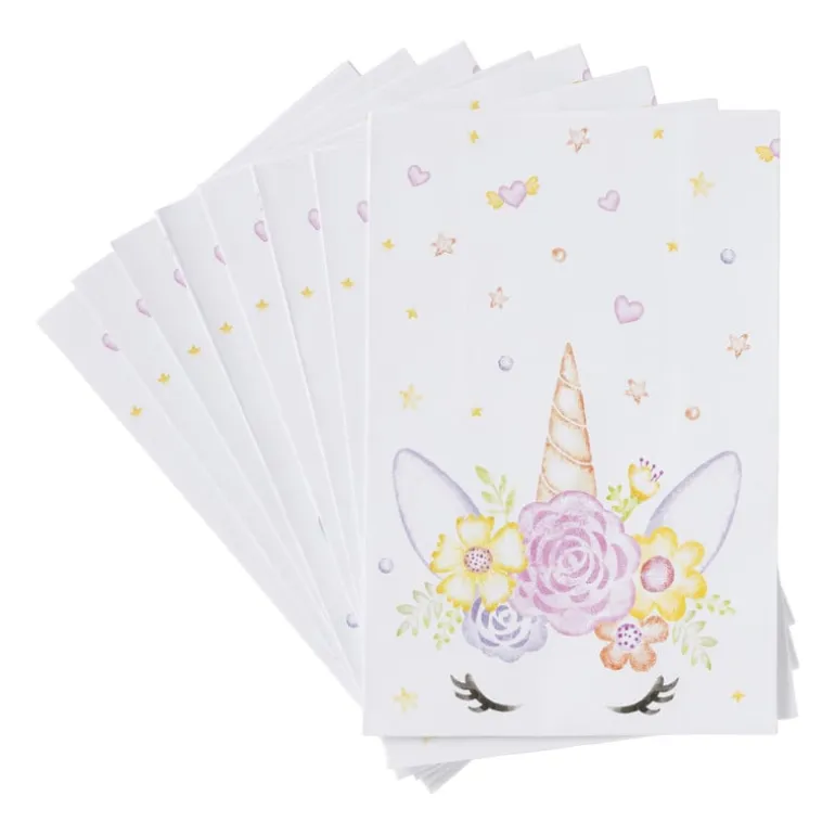 Unicorn uitdeelzakjes - multikleur - set van 8